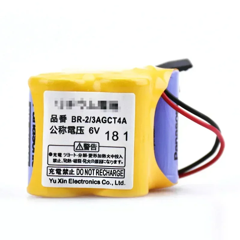 10PCS Original BR-2/3AGCT4A 6V Battery Pack PLC Lithium-ion Industrial batteries w/ Black Hook Plug for Panasonic Fanuc Battery