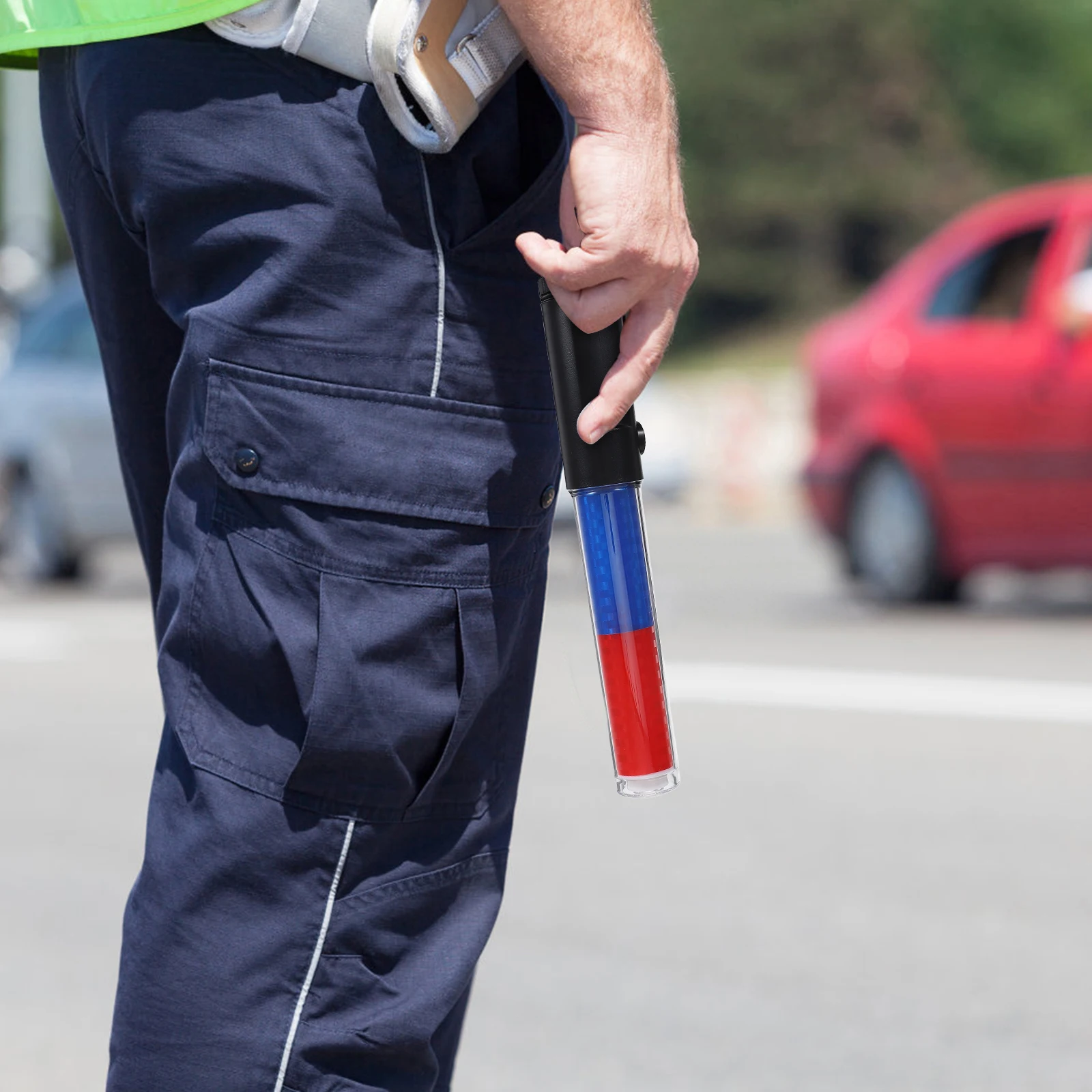 Baguette lumineuse portative de 26Cm, bâton de contrôle de la circulation, Signal d'éclairage lumineux, lampe d'avertissement pour les Situations d'urgence en plein air