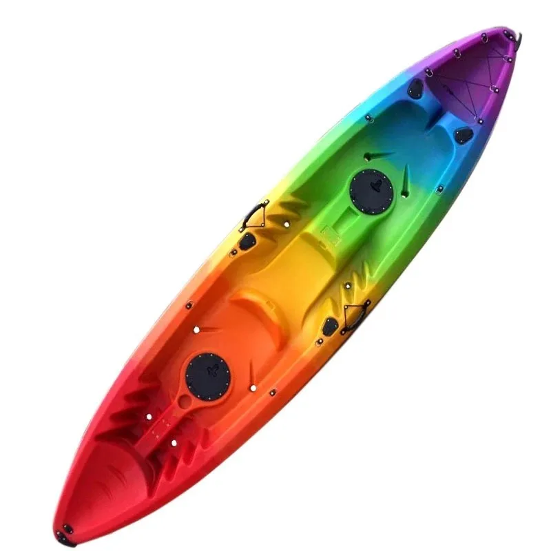 

canoe, three-person kayak, fishing boat
