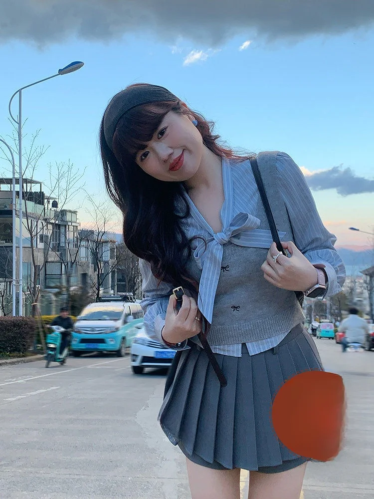 

Стильная плиссированная юбка для женщин больших размеров, повседневная, с высокой талией, А-силуэт, легкая, для отдыха, весенняя юбка в балетном стиле