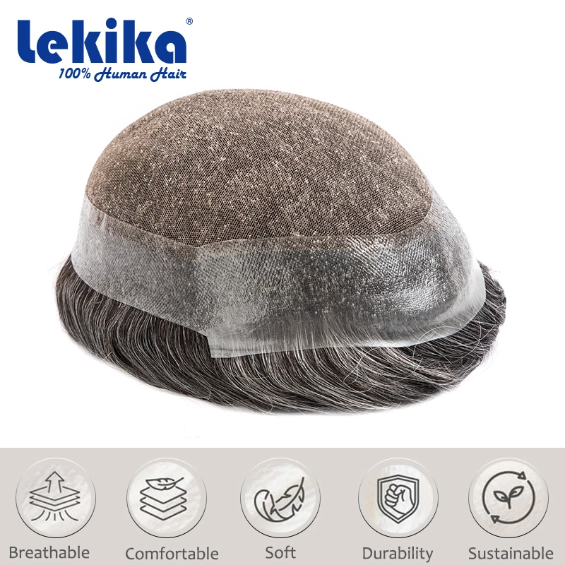 

Мужской парик-накладка из Австралии на основе из кружева и полиуретана, дышащий протез для волос, система замещения волос, аксессуары для волос, парик 6 дюймов