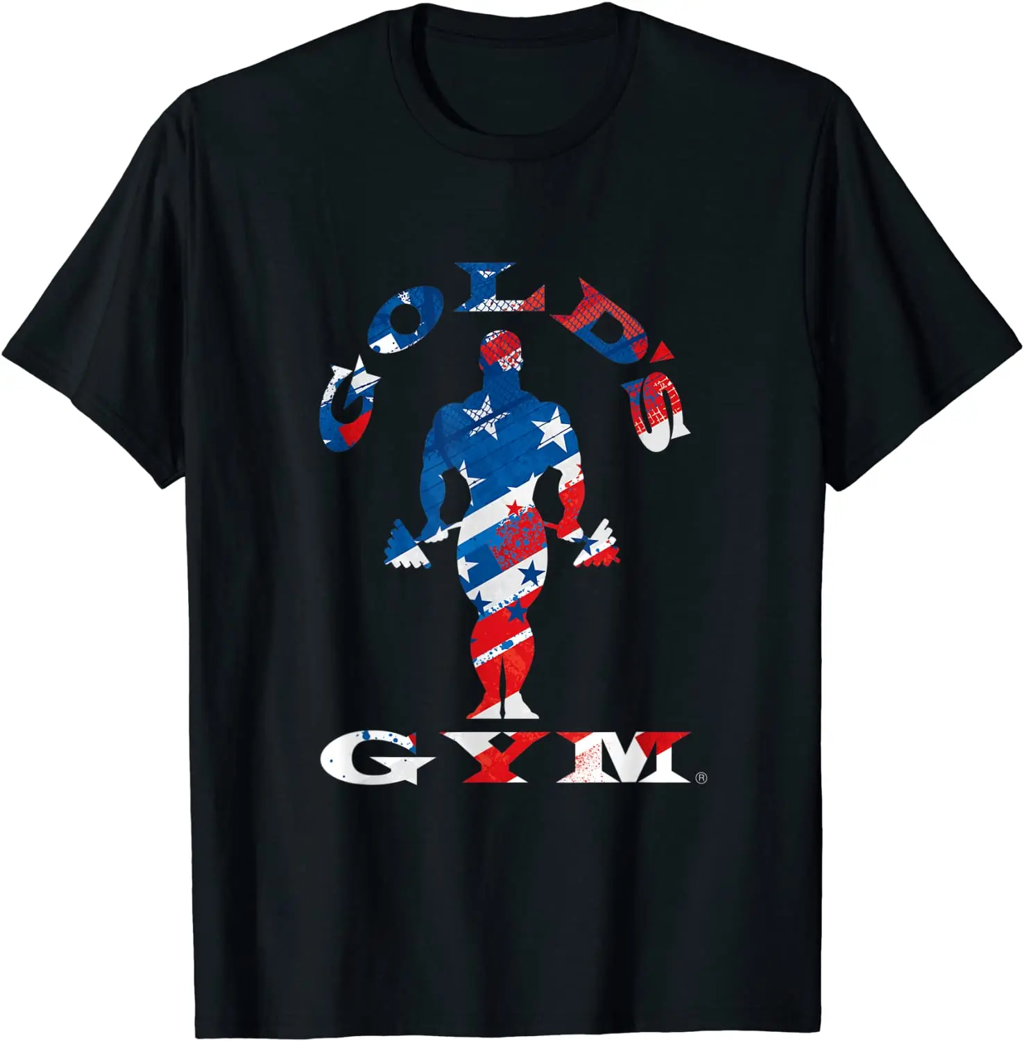 

Sports Flag Printing Weightlifting Summer Cotton O-neck Short Sleeve T-shirt In Gym