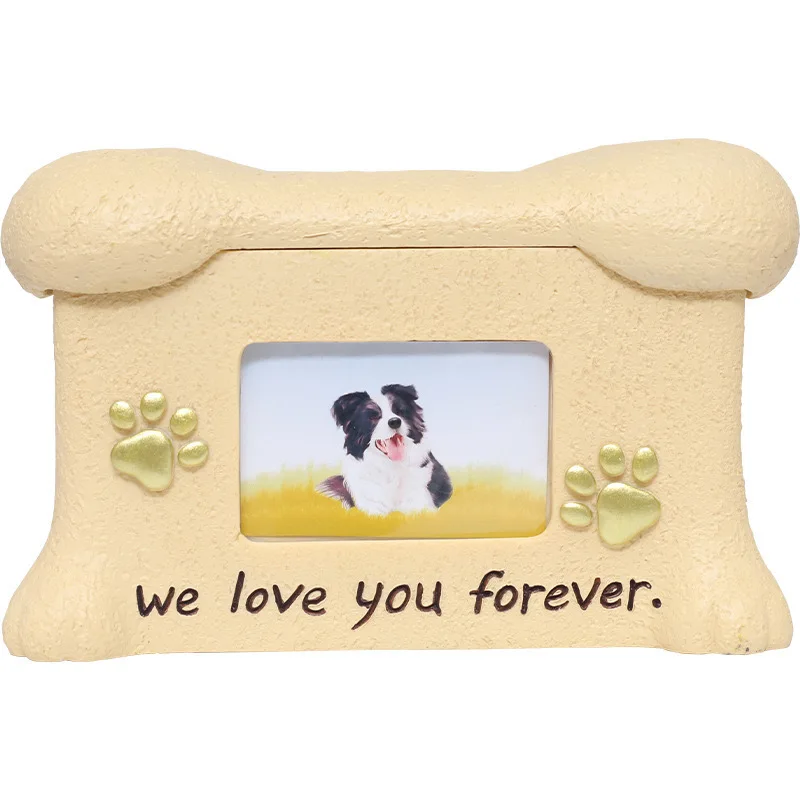 Pet Funeral Box, Commemorative Box, Animal Resin Can with Photo Frame, Nostalgia Preservation