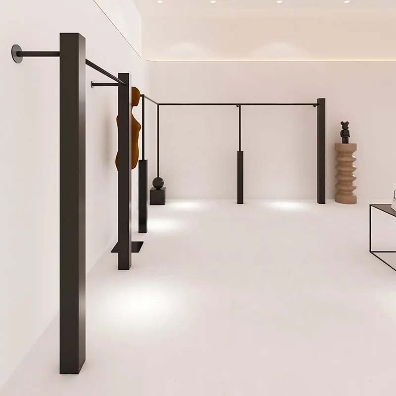 

Элитная витрина для женской одежды, матовая черная, настенная, угловая, для демонстрации одежды.