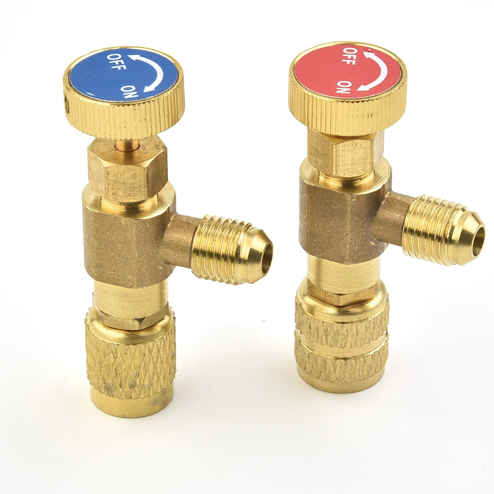 

Convenient Air Conditioning Refrigeration Charging Adapter, R22R410A Safety Valve, Gold Color, Leak Proof Design