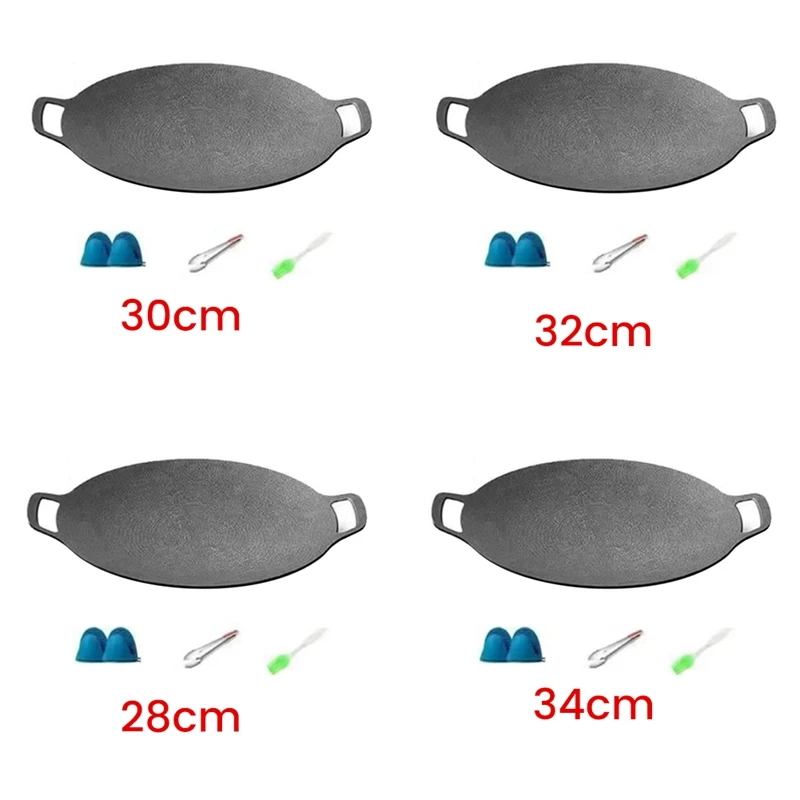 

Outdoor Camping Grill Plate Non-Stick Korean Barbecue Plate Barbecue Meat Pot Flat