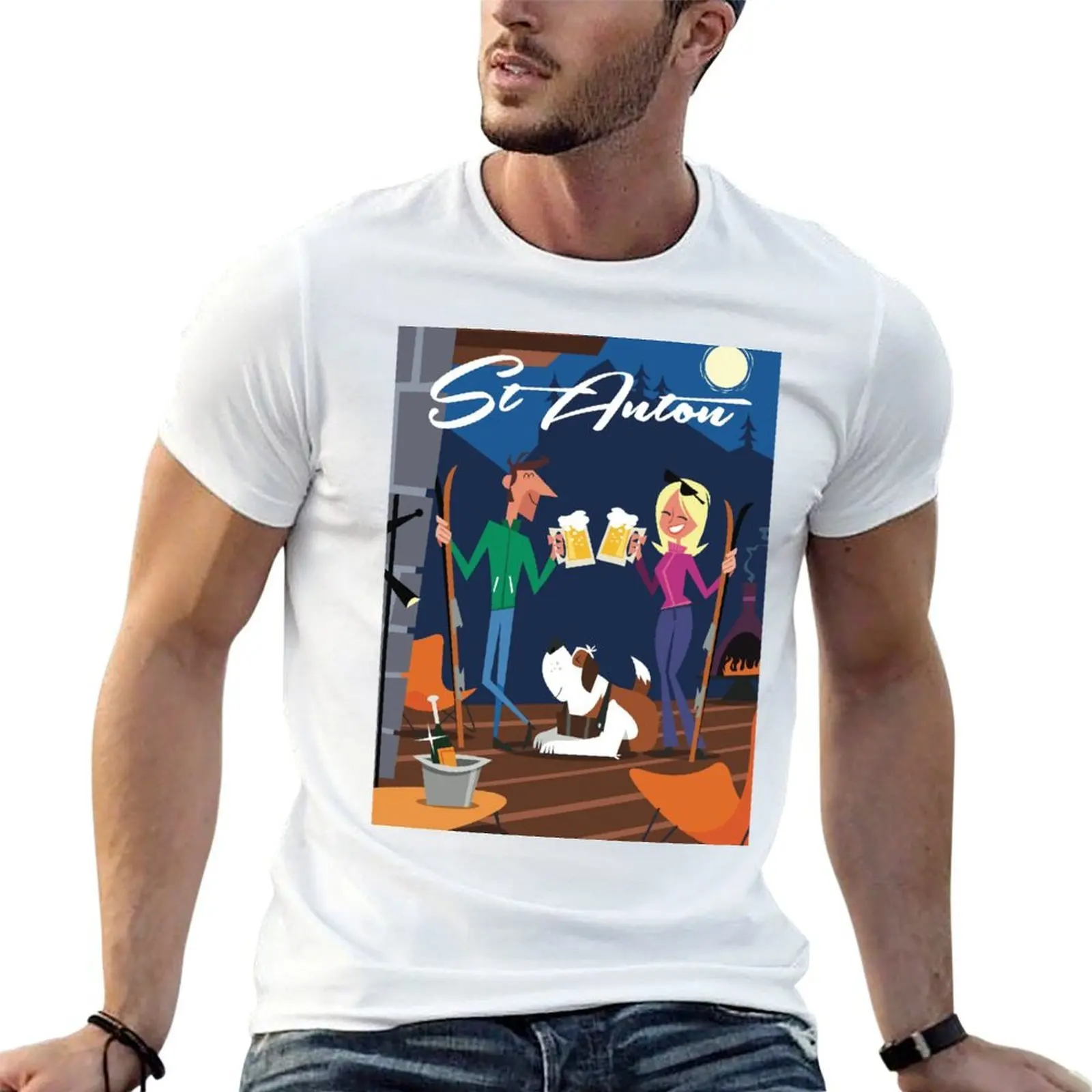 St Anton Ski Poster T-Shirt plus sizes anime tshirt t shirts for men pack