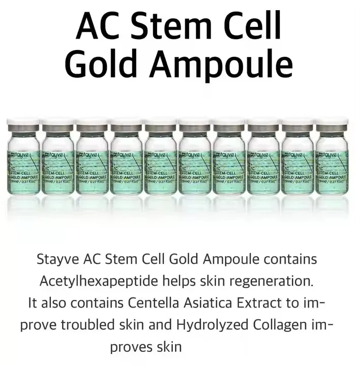 Stayve BB Cream Glow AC Stem Cell Gold Ampoule Serum Niacinamide&Vitamin E Skin Moisturizing Facial Care Starter Kit Daily Use