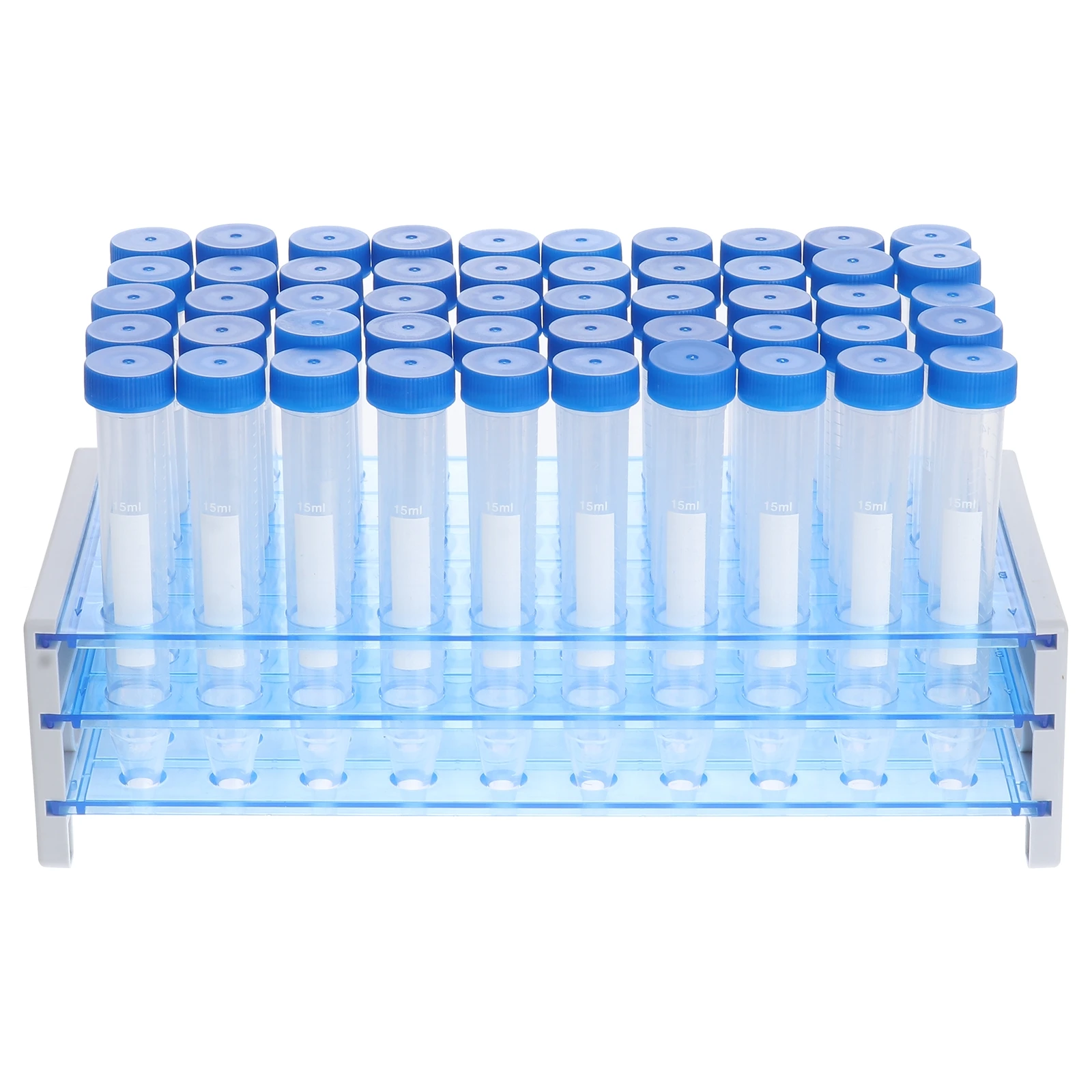

81 Pcs Tubes Set 15ml 50ml Plastic Test Tubes Rack Lab EquipmentDisposable Vials School Chemistry Project Sample