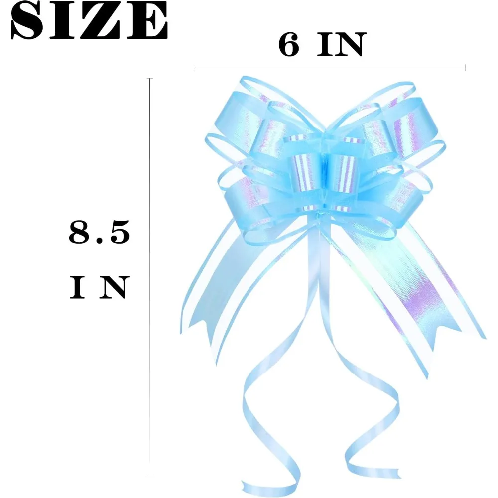 أقواس هدايا، قوس سحب أزرق قزحي الألوان للسلال، باقة زهور، ورق، حقيبة هدايا، صندوق، استحمام الطفل، هانوكا (6 بوصة)