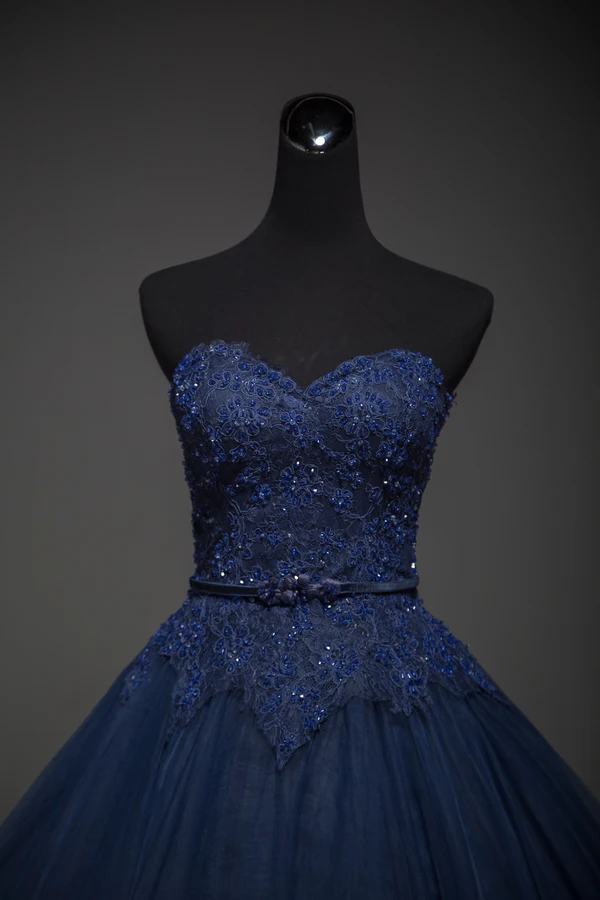 Folobe mistério azul marinho tule vestido de noite sem mangas querida beading a linha cinto rendas até sem costas até o chão comprimento vestido de baile