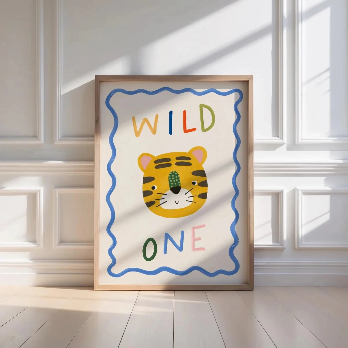 Modern,Cartoon Wild One Of Tiger Wall Art Print Canvas Painting Poster Picture For Kids Room,Living Room Home Decor