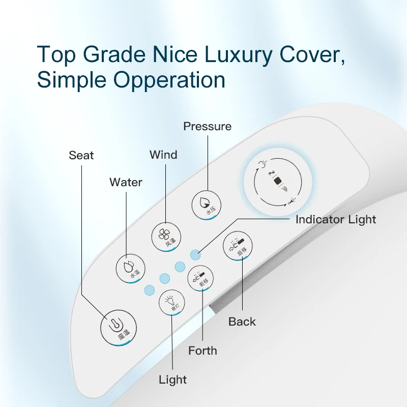 shaped Instant Heating Smart Toilet Seat Multiple Washing Warm Air Drying Electronic Smart Toilet Cover view 2