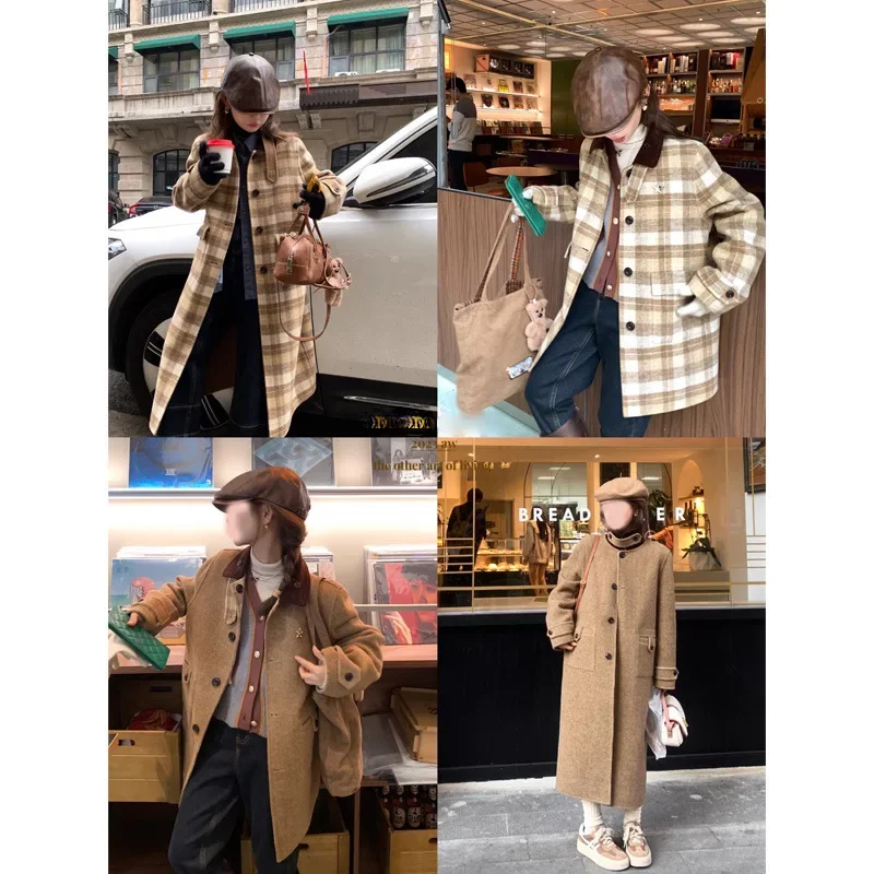 

Wear plaid on both sides, small double-sided nylon coat, female winter