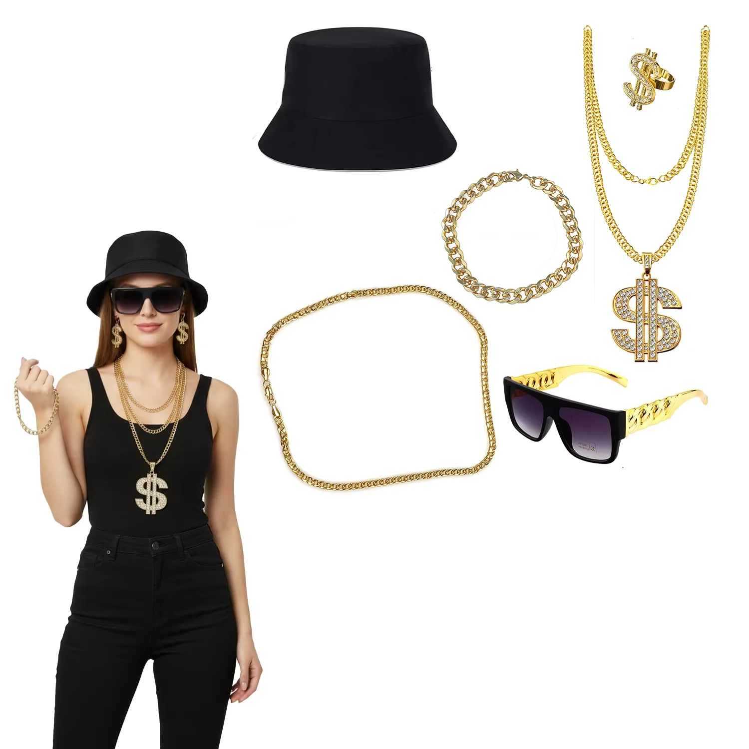 

Комплект женского платья и одежды PESENAR, комплект одежды в стиле хип-хоп, аксессуары для рэпера 90-х годов