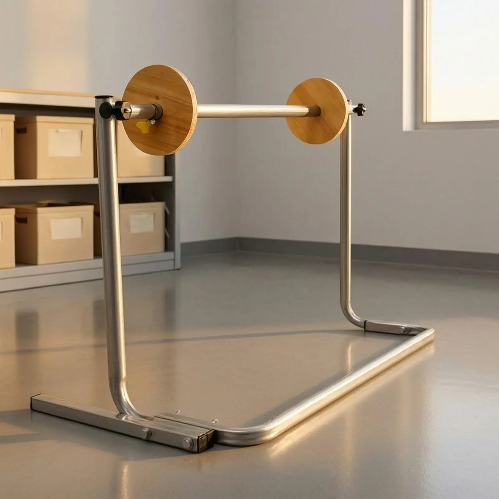 Pearl Cotton Film Dispenser Adjustable Freestanding Packaging Film Roll Holder with Metal Frame for E-Commerce Sellers