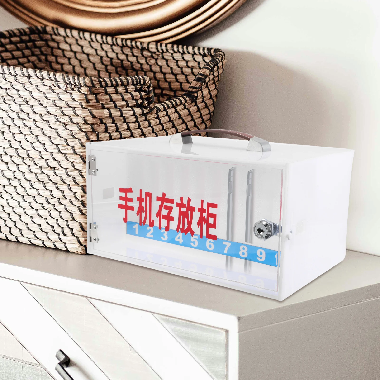 

Mobile Phone Storage Cabinet Lockable Transparent Numbered Slots For Office Classroom Cellphone Lock Box Phone Storage