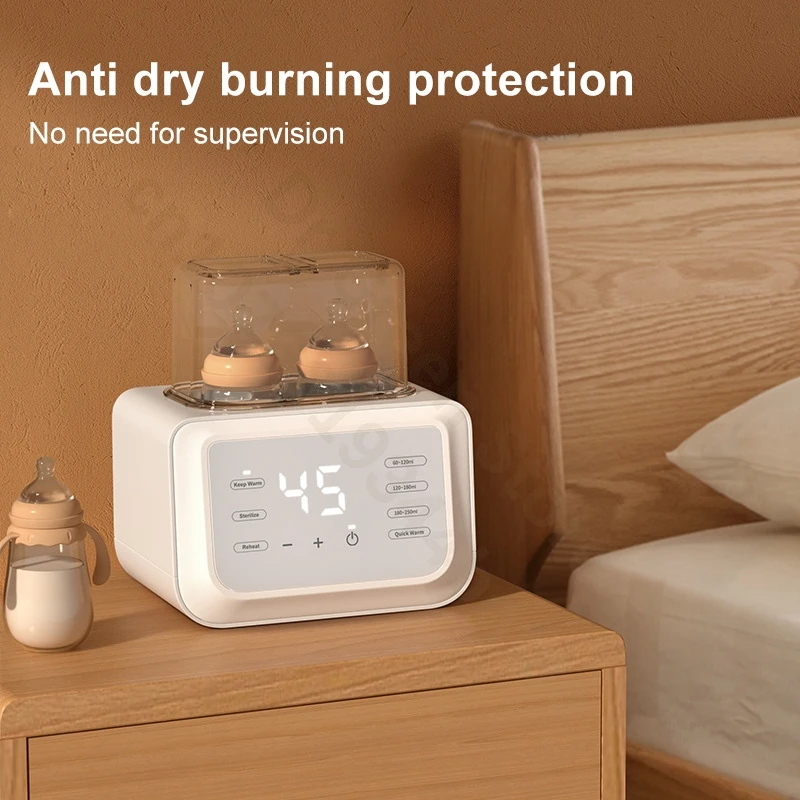 Multi-functional Double Bottle Milk Warmer / Automatic Milk Warmer / Defrosting and Heating Breastmilk Warmer