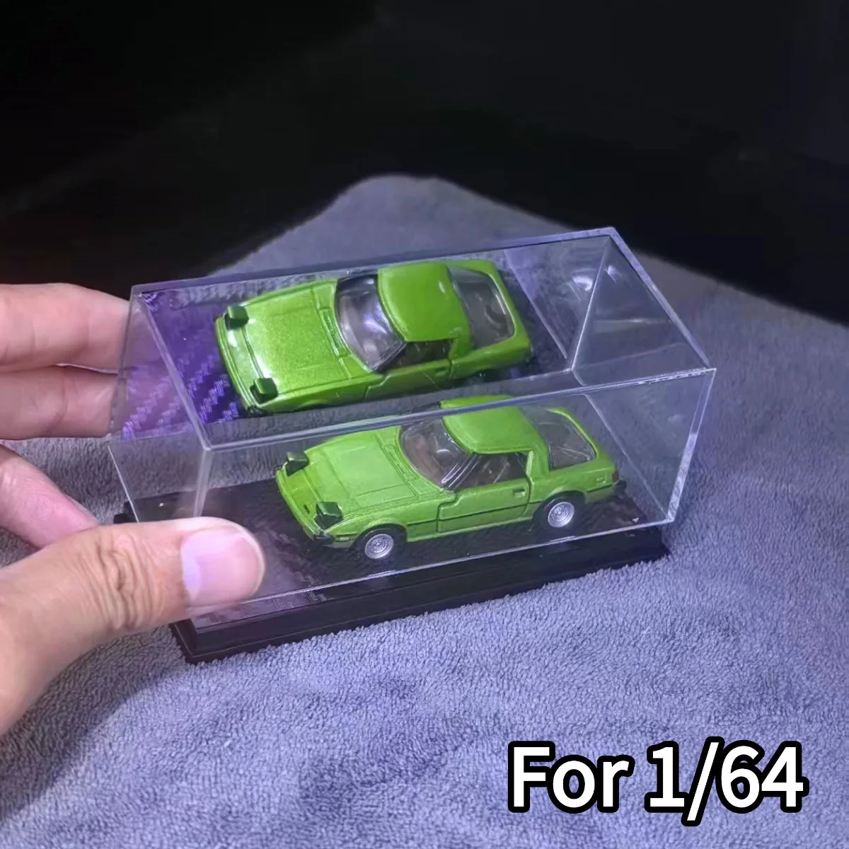 Caja de presentación acrílica de 4,1 "x 1,8", estuche para escala 1:64 1:87, modelo de coche, figura coleccionable, Diorama de construcción de escena DIY en miniatura