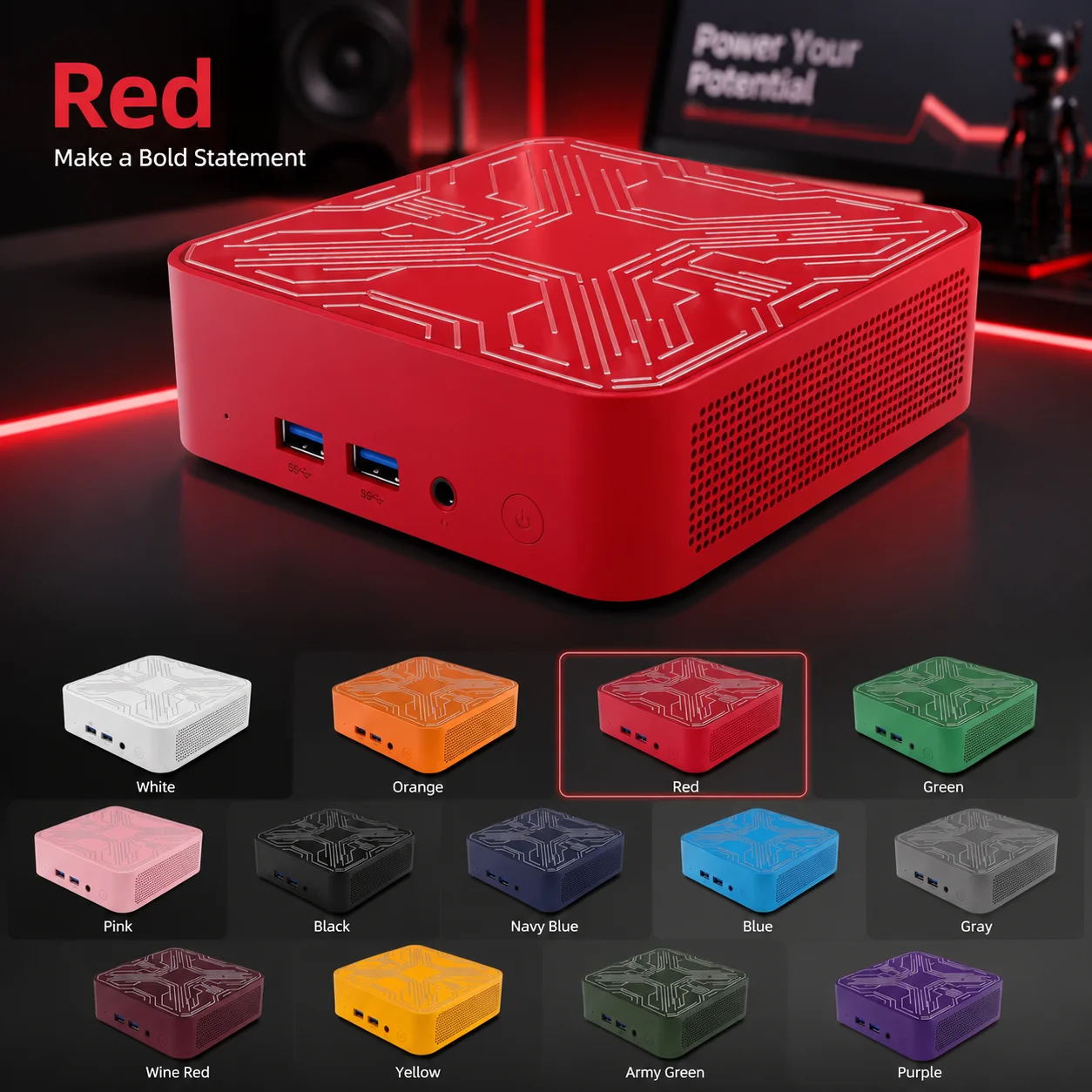 Intel i9 8950HK High Speed Mini PC 16GB RAM 2TB NVMe SSD Triple 4K Screen WiFi6 Silent Cooling Office Home Computer