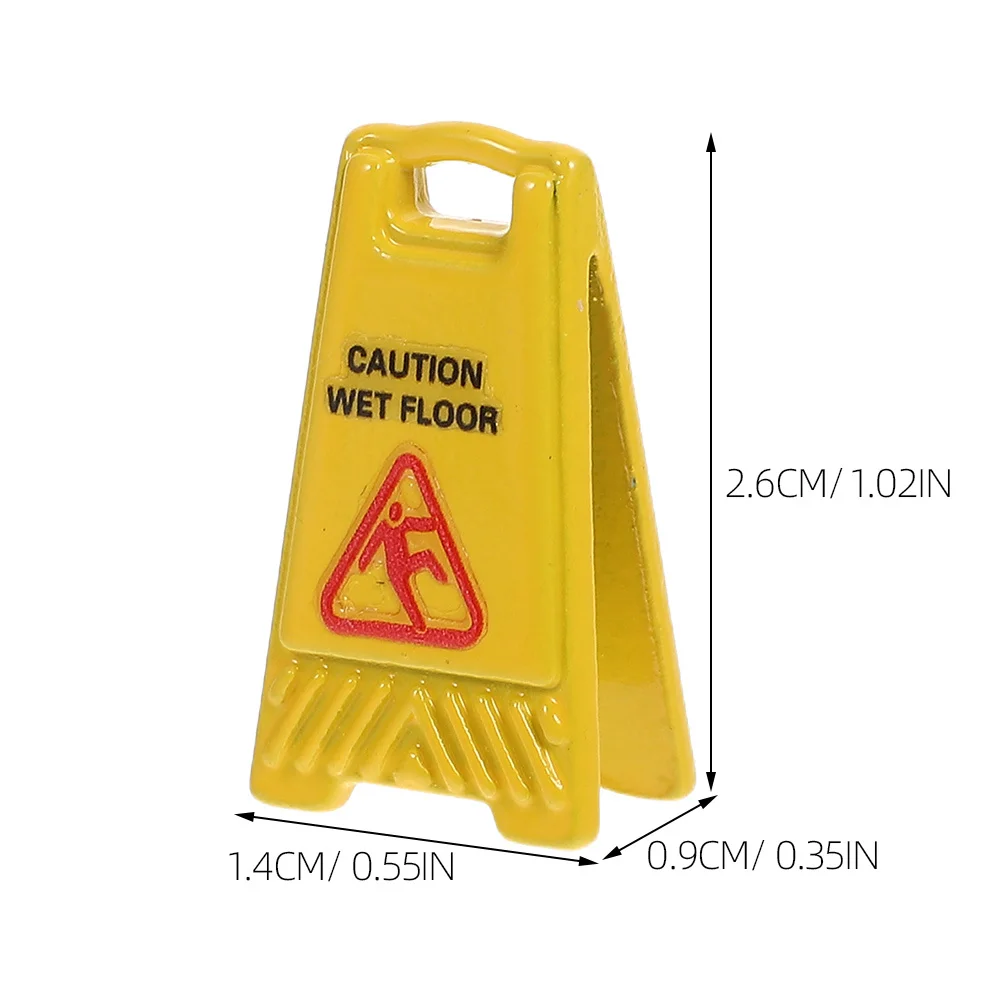 10 szt. Miniaturowe znaki ostrzegawcze, realistyczne znaki uwaga, ostrzeżenia na podłodze, akcesoria do zabaw o bezpieczeństwie, mini znaki ostrzegawcze.
