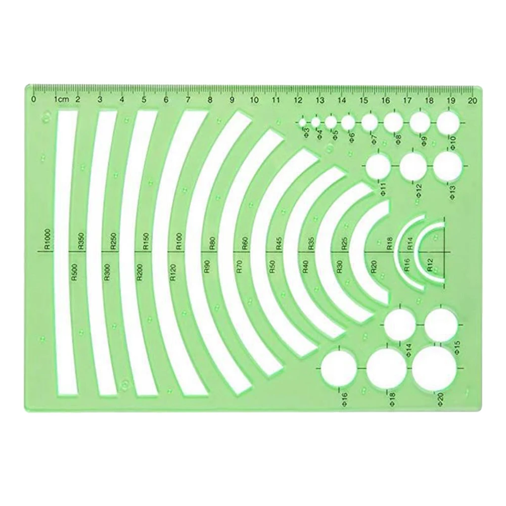 VO-6 Pcs Measuring Roller School Practical Measuring Multifunction Math Stencils Set