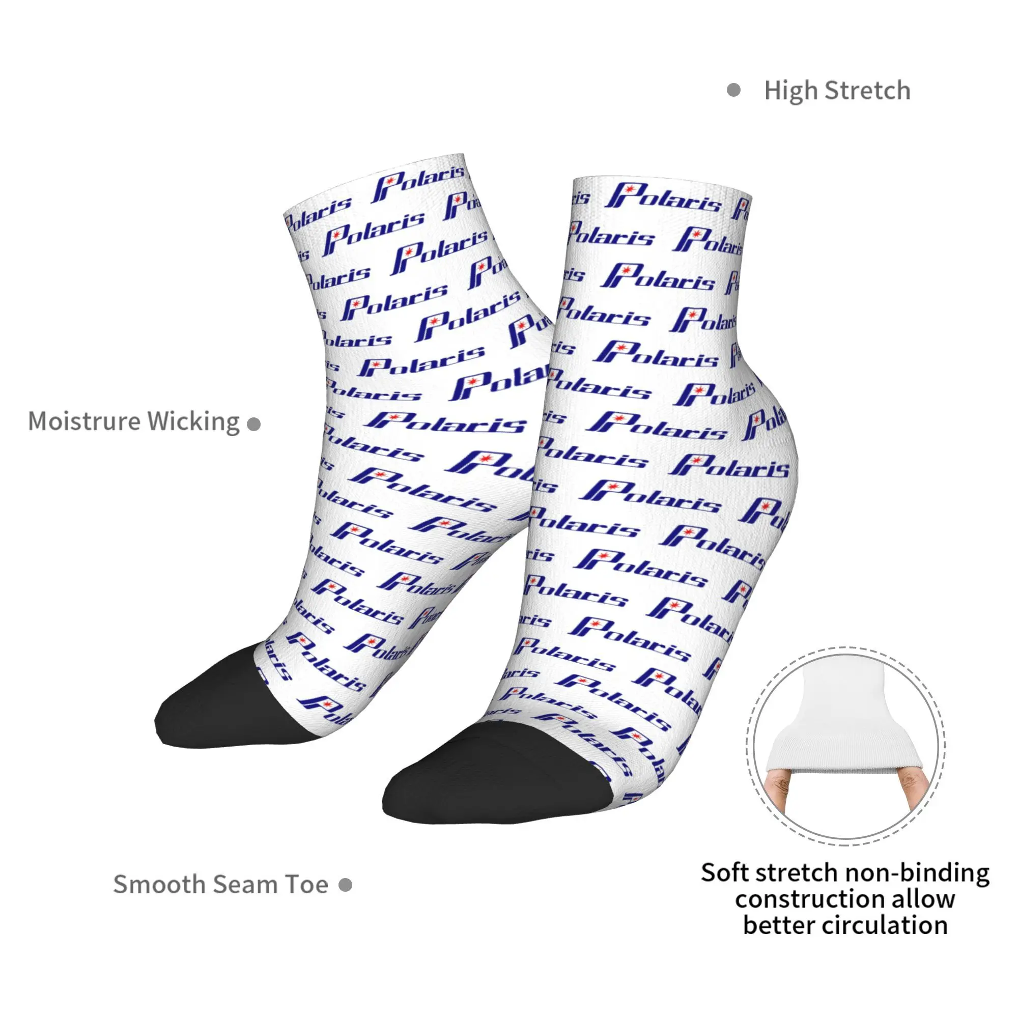 All Seasons Polaris Logo Socks Harajuku Sweat Absorbing Sport Middle Tube Socks Soft Casual Stockings for Men Women