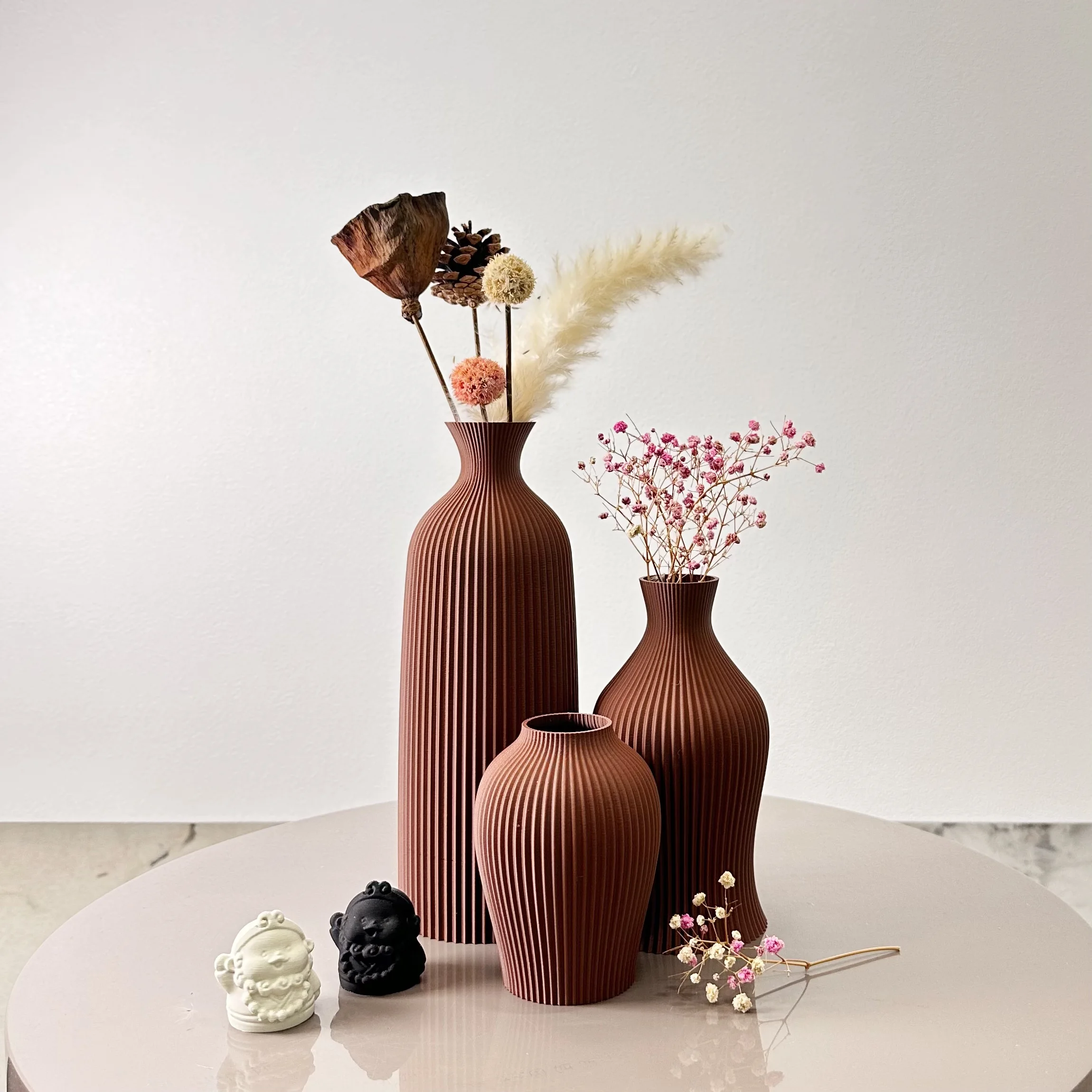 3-Piece Set of Artistic Decorative Vases, Elegant Vase Decoration, Dry Vase Ornaments for Home Decoration Ornaments, Office Vase Ornaments, Holiday Gifts