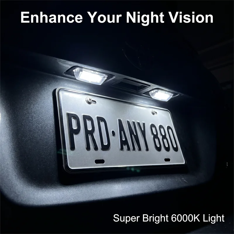 2Pcs Car LED License Number Plate Light For For Toyota Camry Hybrid Yaris Prius C Avalon Highlander Verso-S