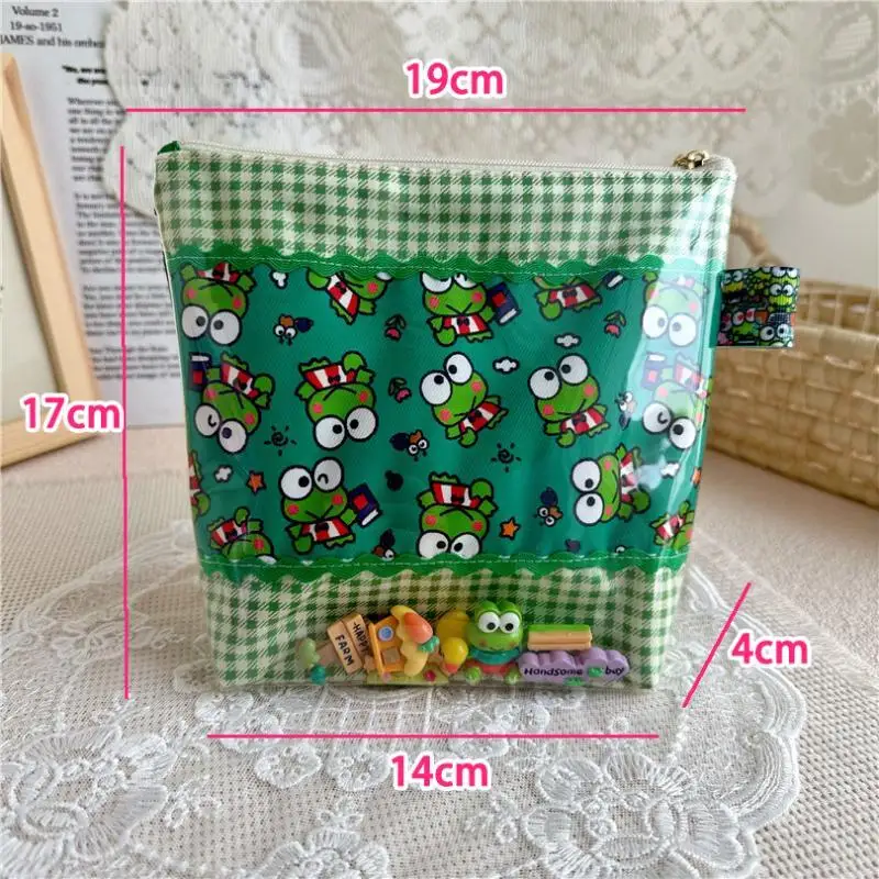 Cosmetic Bag Kawaii Sanrioed Keroppi Kuromi Cartoon Cute High Capacity Cosmetic Lipstick Key Storage Bag Travel Girl Festival