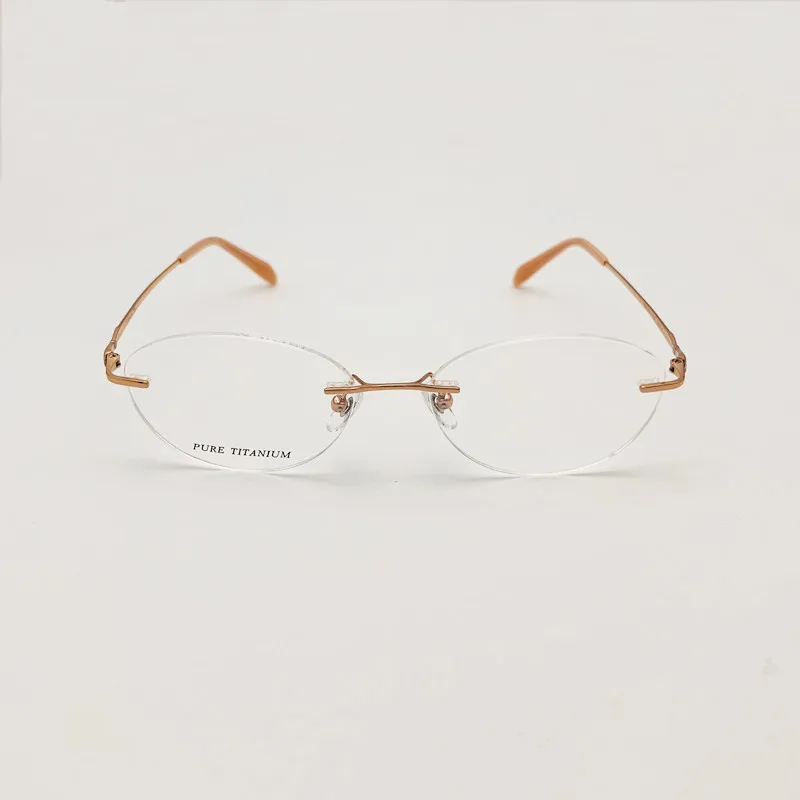 Entwickelt Frauen Randlose Brille Reinem Titan Brillen Optische Rahmen Rezept Rahmenlose Spektakel Kristall Dekoration Tempel – Detail 2