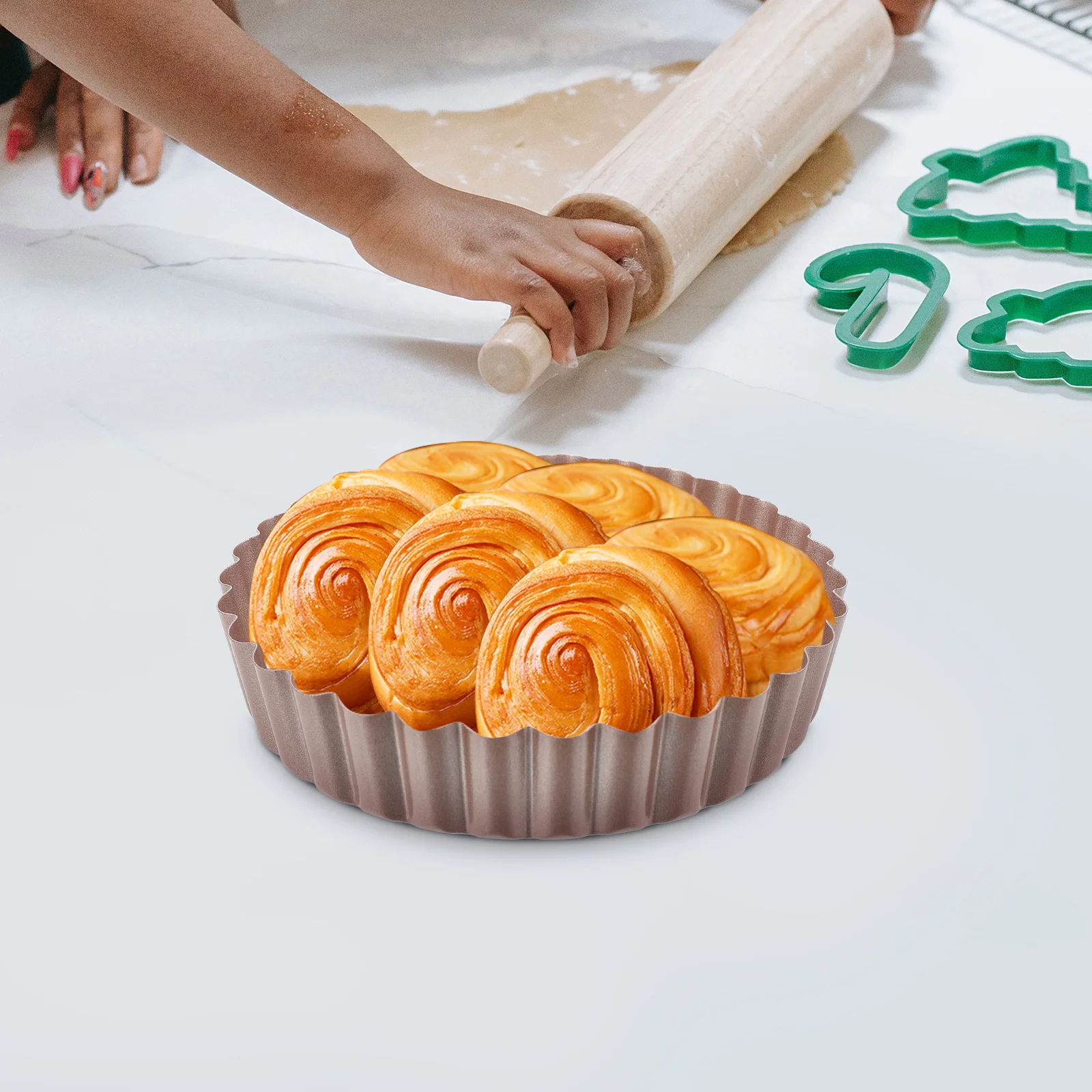 

Round Baking Pan Thickened Nonstick Wear-Resistant Multi-Function Kitchen Pizza Plate For Cake Tart Diy Baking Tray