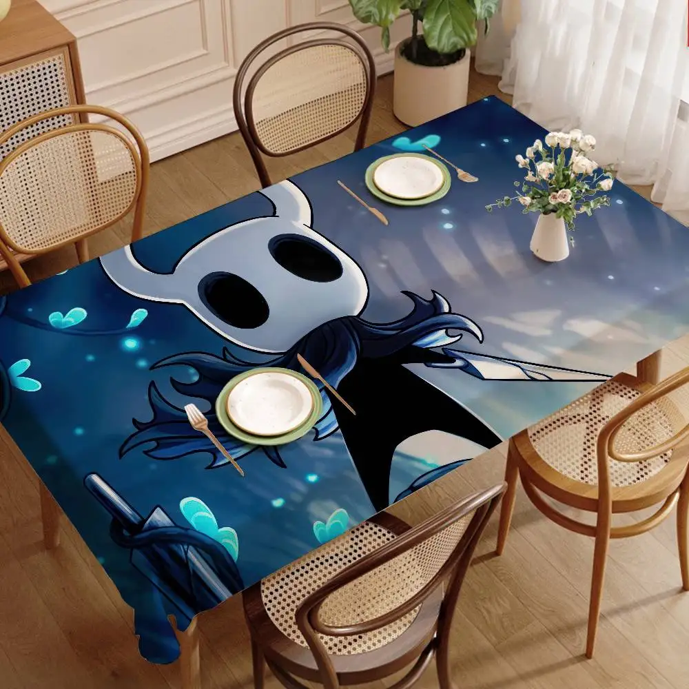 Hollow K-Knight Game Table Stain Resistant Decorative Washable Polyester Tablecloths for Dining Table Parties and Wedding