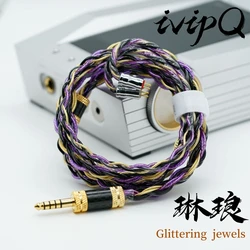 IvipQ-553 DIY HIFI Kulaklık IEM Yükseltme Kablosu ile A2DC/Dan Clark HIFIMAN konektörü Çift 3.5 LCD-5 HE1000SE HE-R10