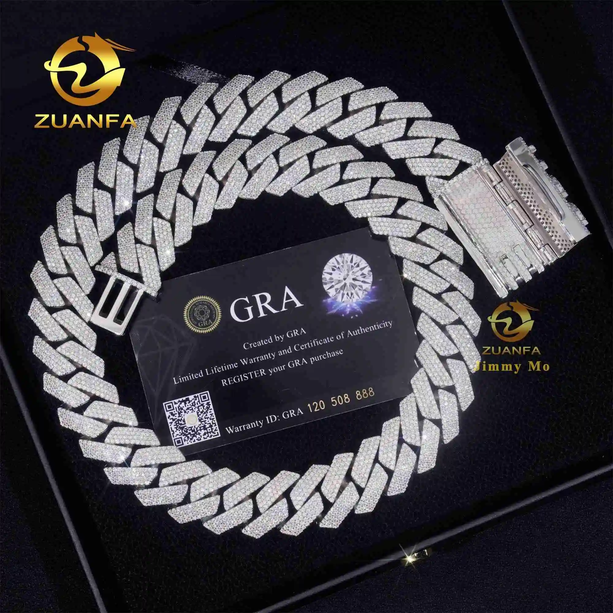 

20MM Big Heavy Cuban Necklace 925 Sterling Silver Iced Out VVS Moissanite Lab Diamond Hip Hop Jewelry Miami Cuban Link Chain