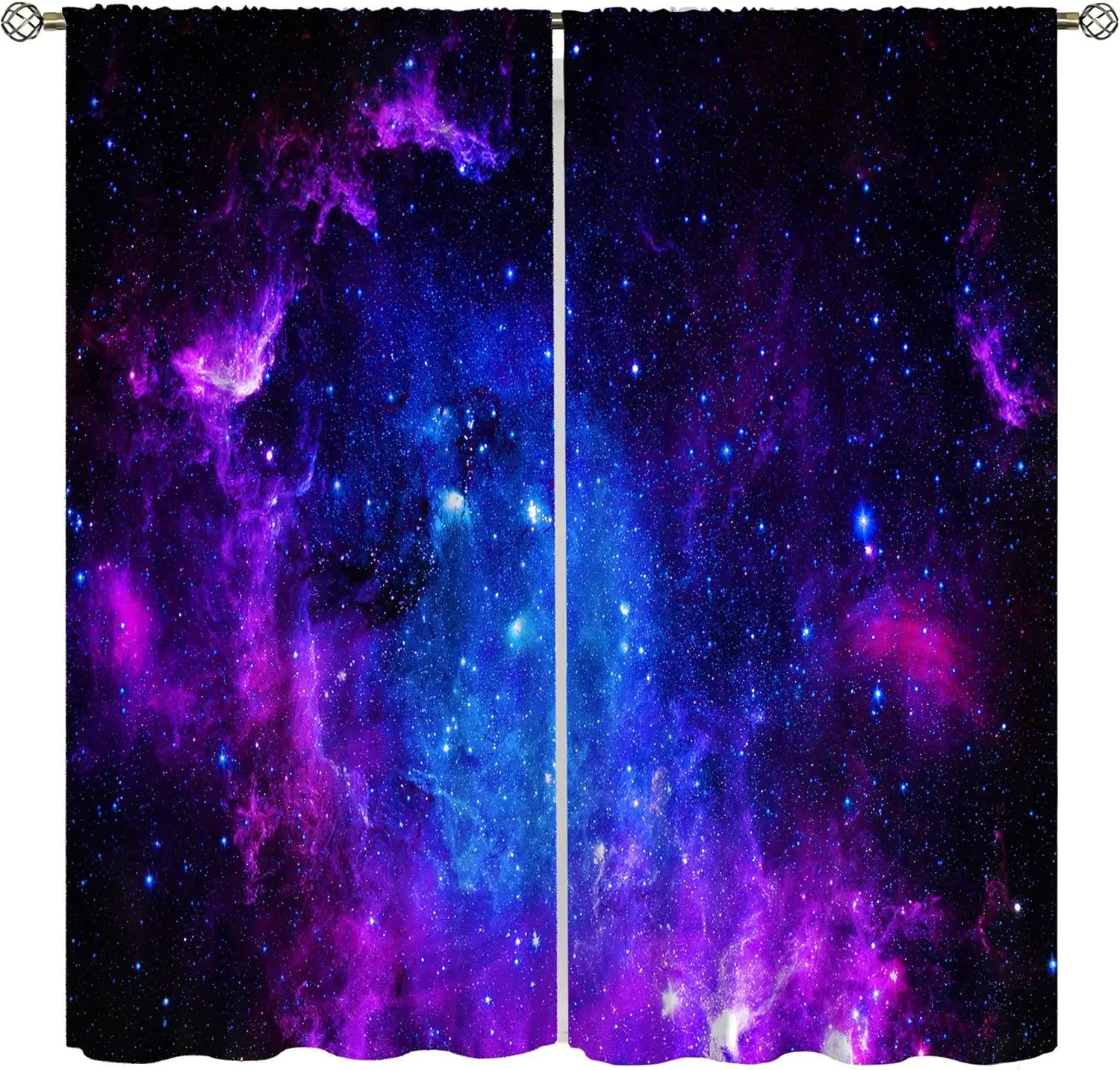 Galaxy Curtains for Boys,Universe Beautiful Blue Purple Meteor Solar System Planet Outer Space Window Drapes for Kids Boys Youth