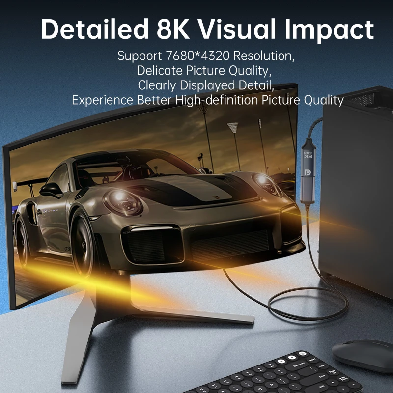 8K Type C к DP Удлинительный кабель USB C к адаптеру DisplayPort 4K DP 1,4 адаптер для Oculus Rift S Mac Mini MacBook Pro/Air 2020