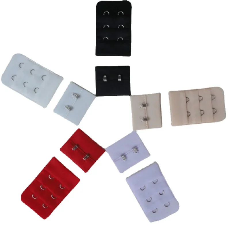 

100sets/Lot Bra Extension Underwear Lingerie Hook and Eye Buckle White Black Pink Red Skin Tailor Sewing Accessories