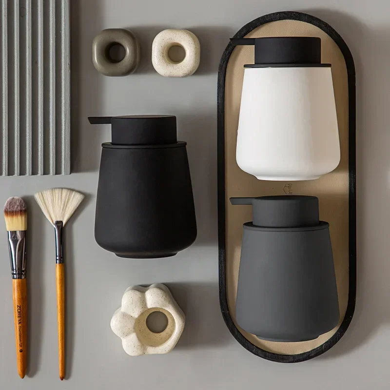 

Black Ceramic Shampoo Bath Foam Foaming Press Head Lotion Bottle Portable Soap Dispensers Mousse Separately Bottled Hand Lotion