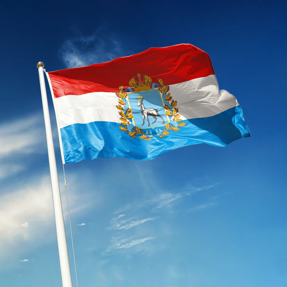 3x5 Ft Samara Oblast Flag Vivid Color an oblast of Russian Federation National Flags Polyester with Brass Grommets