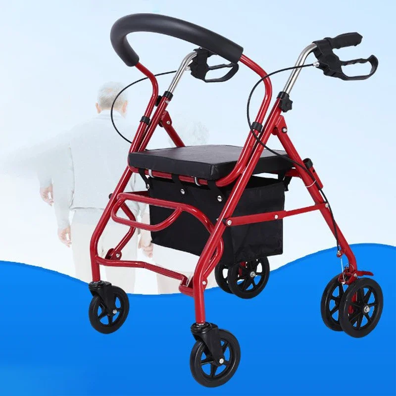 Aid Rollator Rehabilitation Walker for Disabled Elderly with Shopping Cart