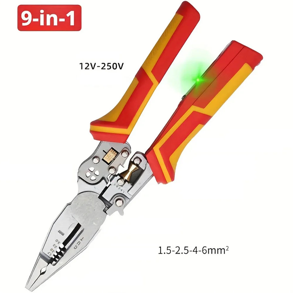 

Wire Stripper Crimper Pliers Electrician Insulated Wire Stripper Tool With Voltage Tester Multifunctional Cutting Crimping Plier