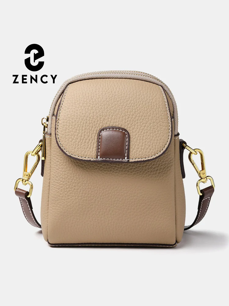 Zency 100% Genuine Leather Fashion Women Crossbody Bag Practical Phone Purse Lady Shoulder Handbag Satchels Designer Sac