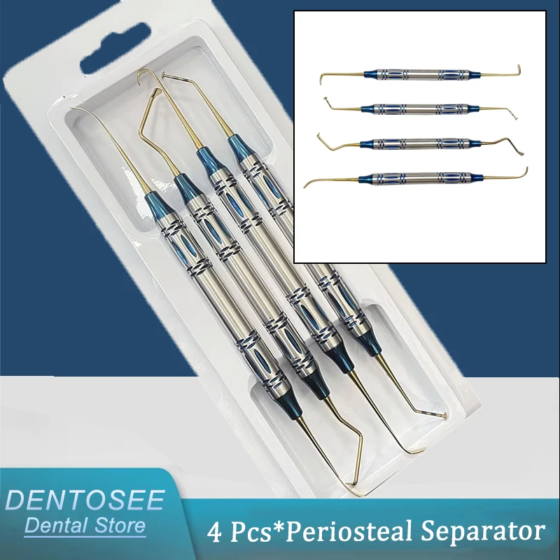 

4Pcs Dental Implant Sinus Lift Elevators Set, Double-Ended Autoclavable Stainless Steel Periosteal Separators