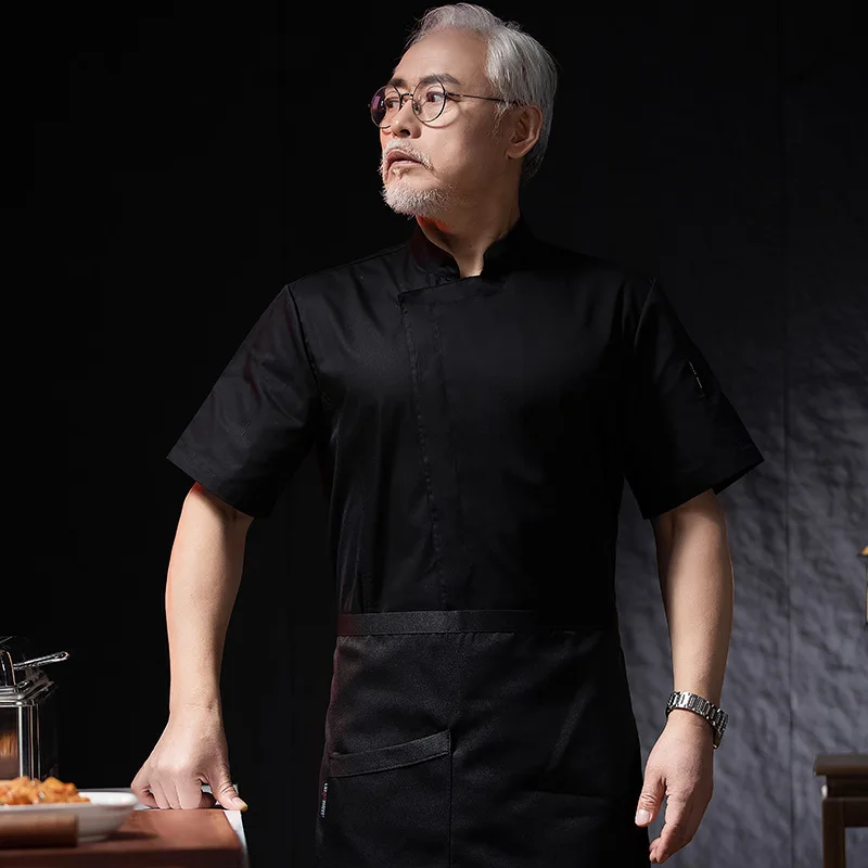 ホテルレストラン厨房作業服半袖シェフジャケットベーカリーペストリーシェフサマーホワイトキッチンコート