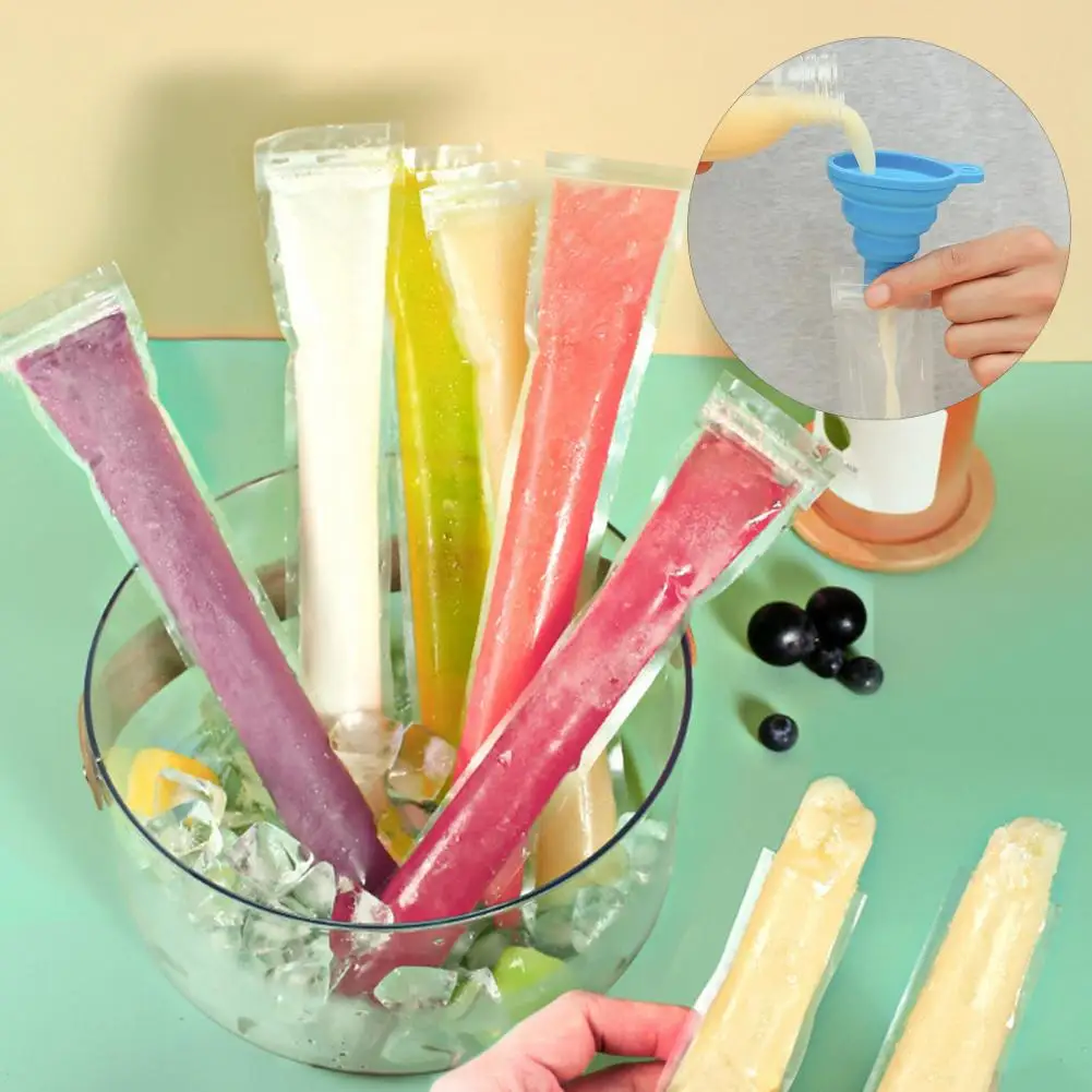 Transparent Ice Cream Bag Popsicle Plastic Pouch Cake Bread Chocolate Package Bag Disposable Ice-making Bags 20/40/50/100Pcs