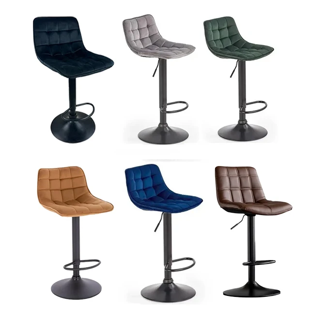 

Modern Luxury High Stool Bar Chairs for Kitchen Hotel Restaurant Cafe Book Bar Commercial Pub Leather Breakfast Chairs Bar Stool