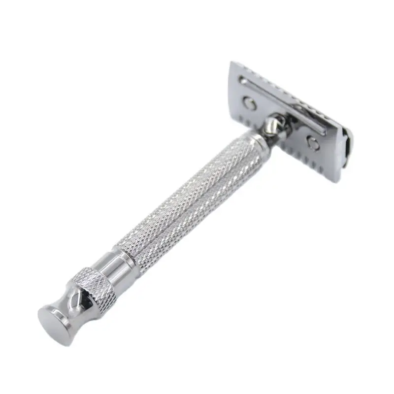 Yaqi Chrome Color Knurled 3pcs Mens Shaving Safety Razor