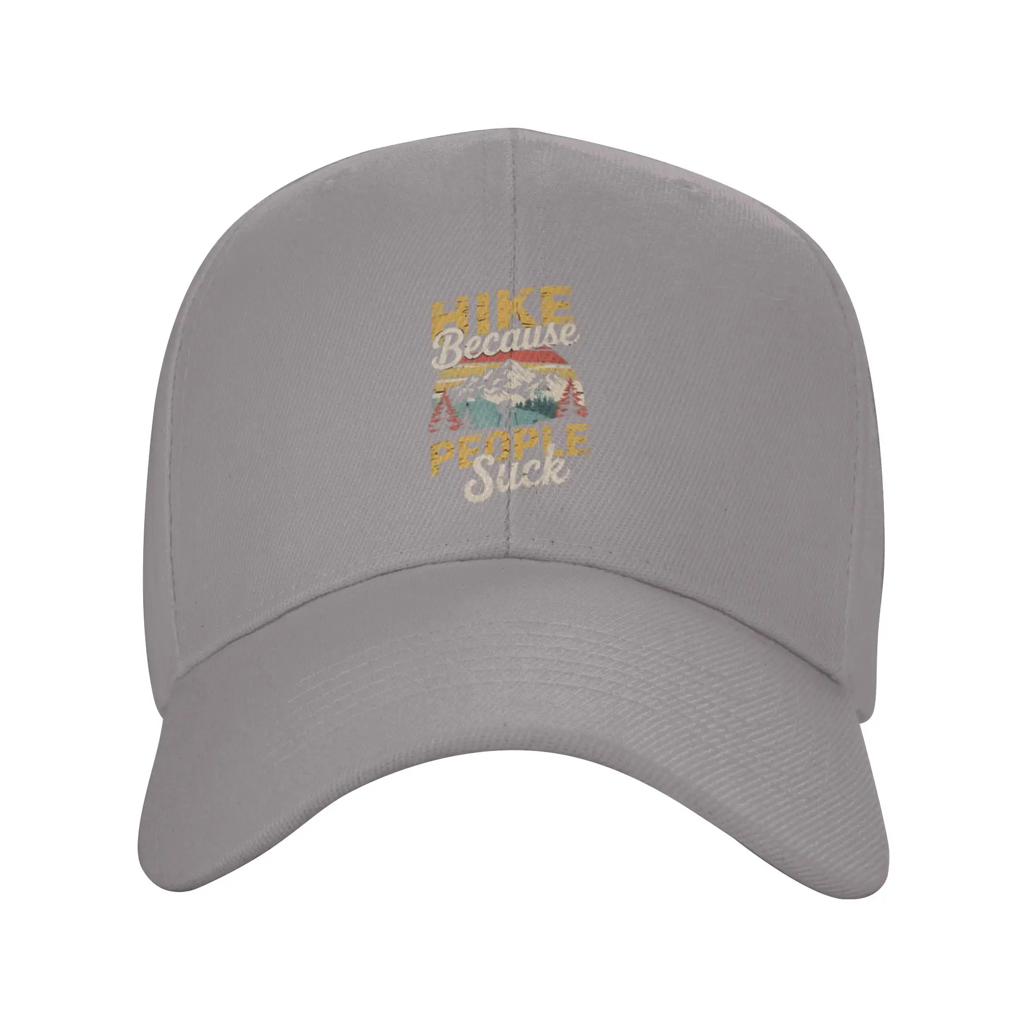 Hike Because People Suck Hiker Outdoor Hiking Funny Hiking Trendy Baseball Cap Commuting Cotton Headwear