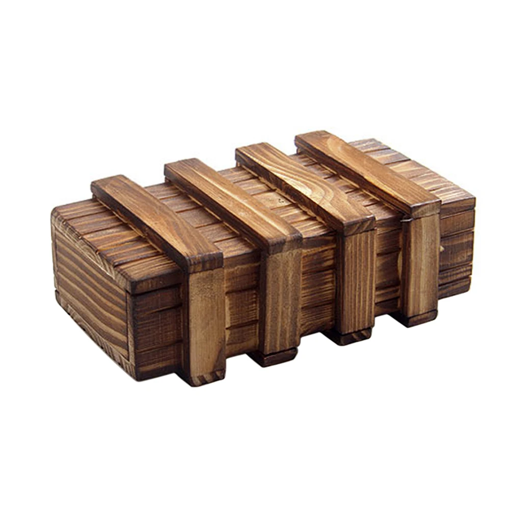

Wooden Secret Compartment Box Portable with 3 Drawers Vintage Puzzle Boxes Lightweight Flexible Fingers for Children Adult Gifts